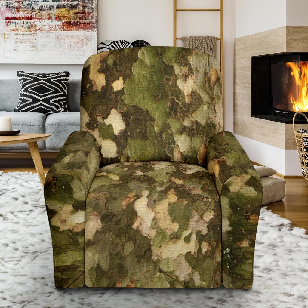 Camo Realistic Tree Texture Print Single Sofa Slipcover -JTAMIGO.COM