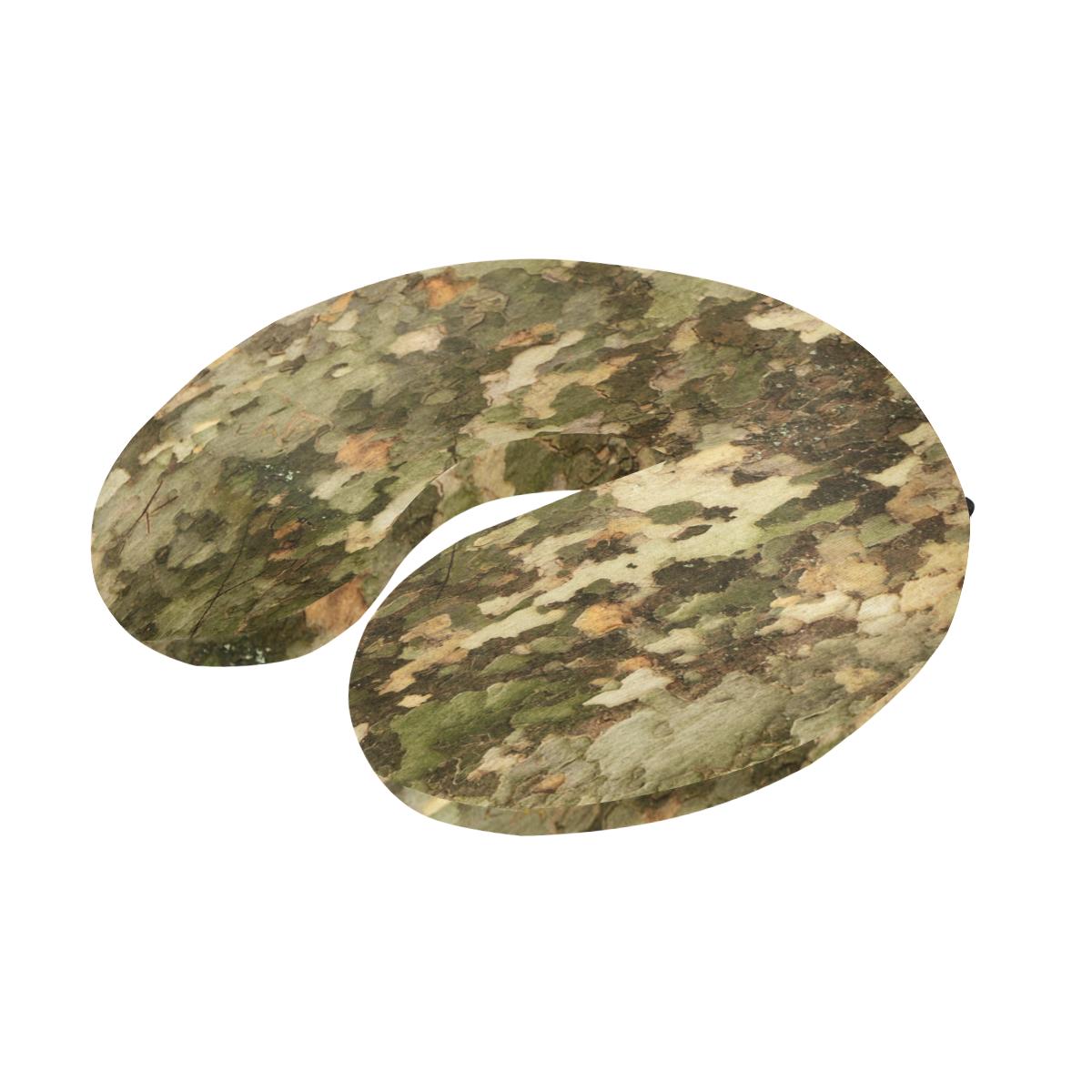 Camo Realistic Tree Texture Print U-Shaped Travel Neck Pillow-JTAMIGO.COM