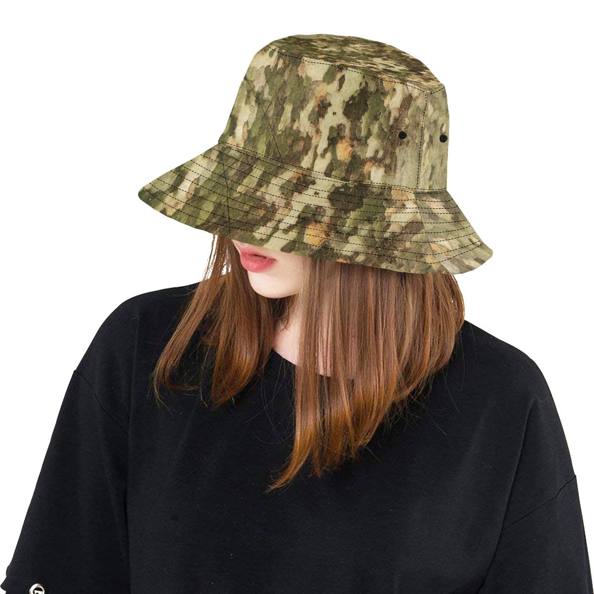 Camo Realistic Tree Texture Print Unisex Bucket Hat