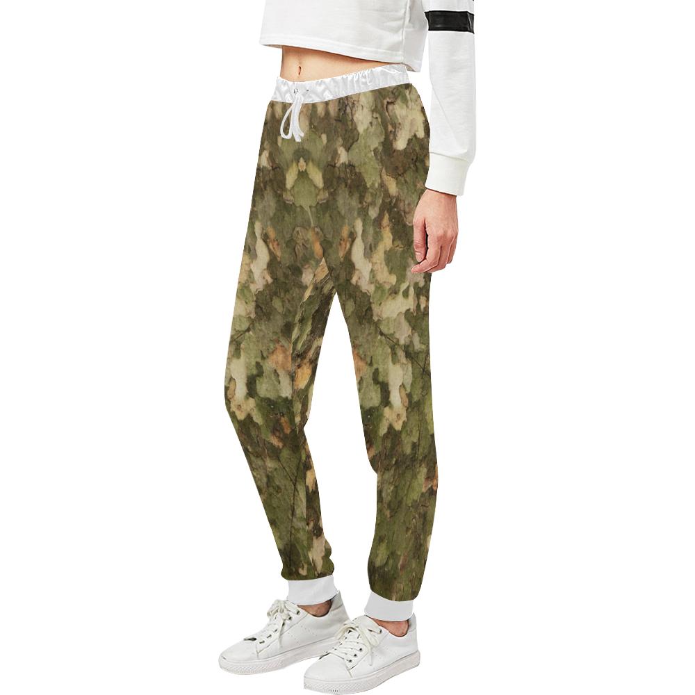 Camo Realistic Tree Texture Print Unisex Casual Sweatpants (Model L11)-JTAMIGO.COM