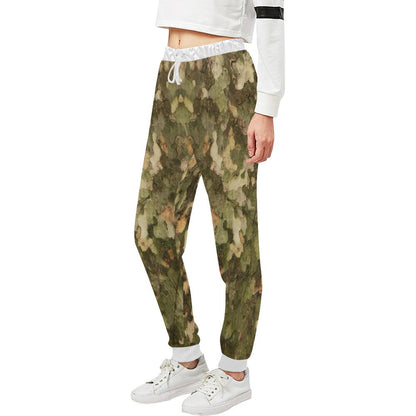 Camo Realistic Tree Texture Print Unisex Casual Sweatpants (Model L11)-JTAMIGO.COM