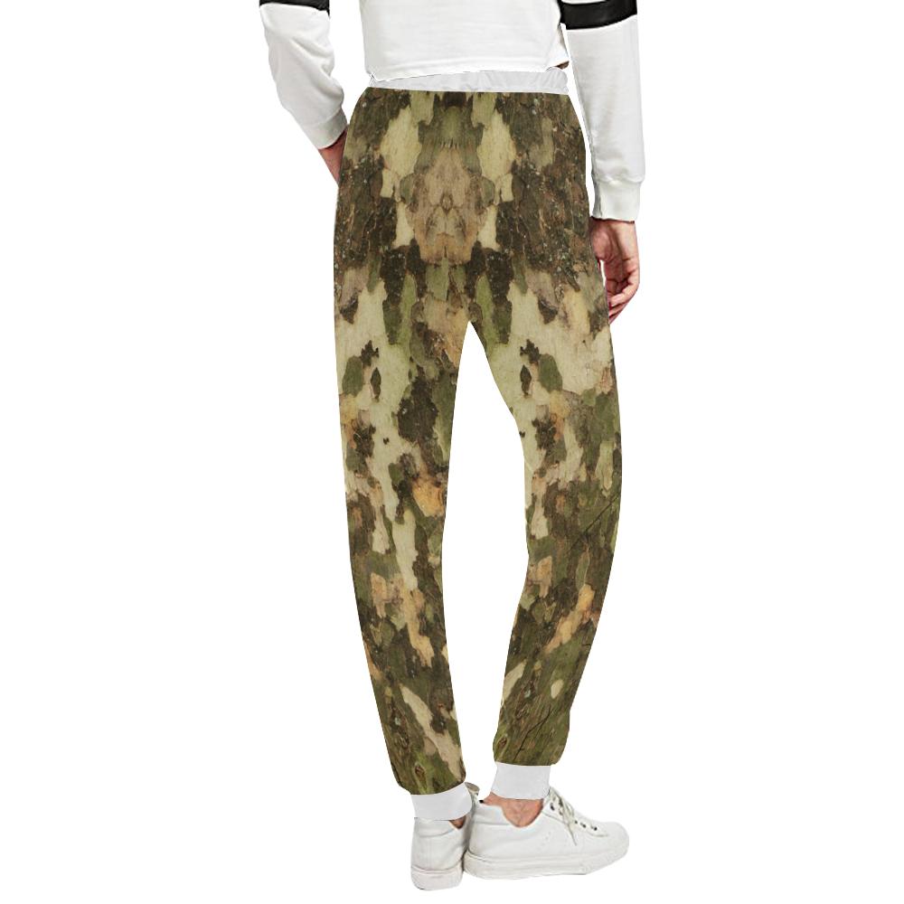 Camo Realistic Tree Texture Print Unisex Casual Sweatpants (Model L11)-JTAMIGO.COM