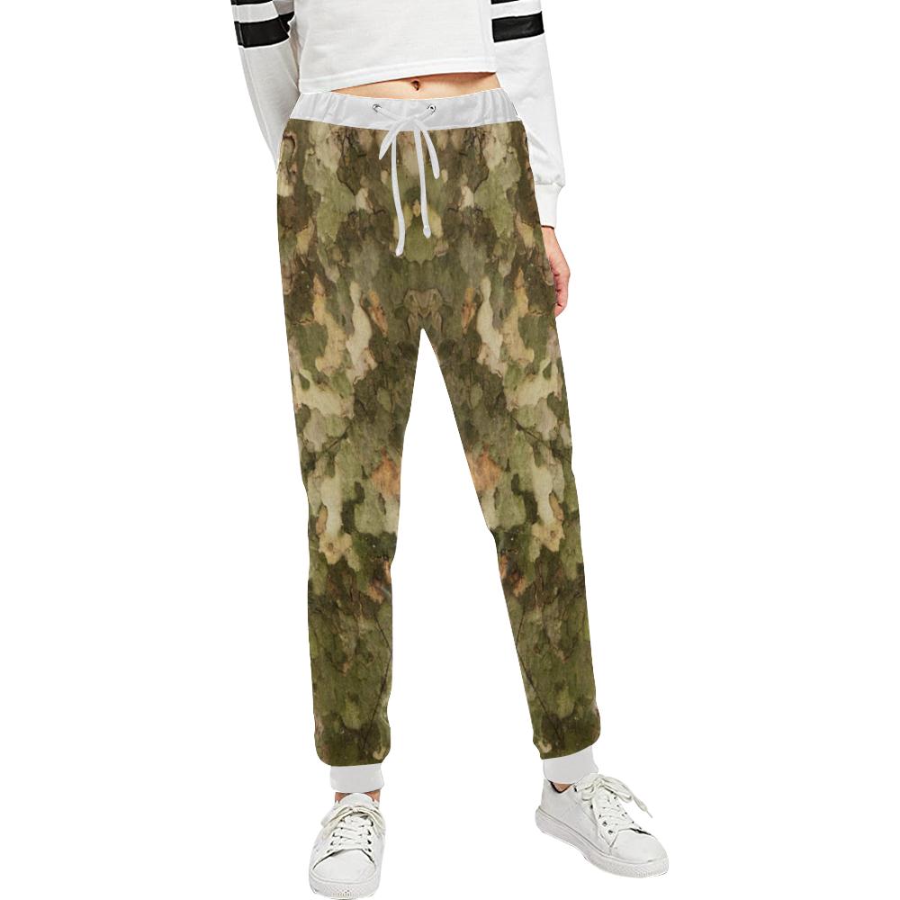 Camo Realistic Tree Texture Print Unisex Casual Sweatpants (Model L11)-JTAMIGO.COM