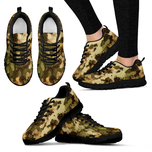 Camo Realistic Tree Texture Print Women Sneakers Shoes