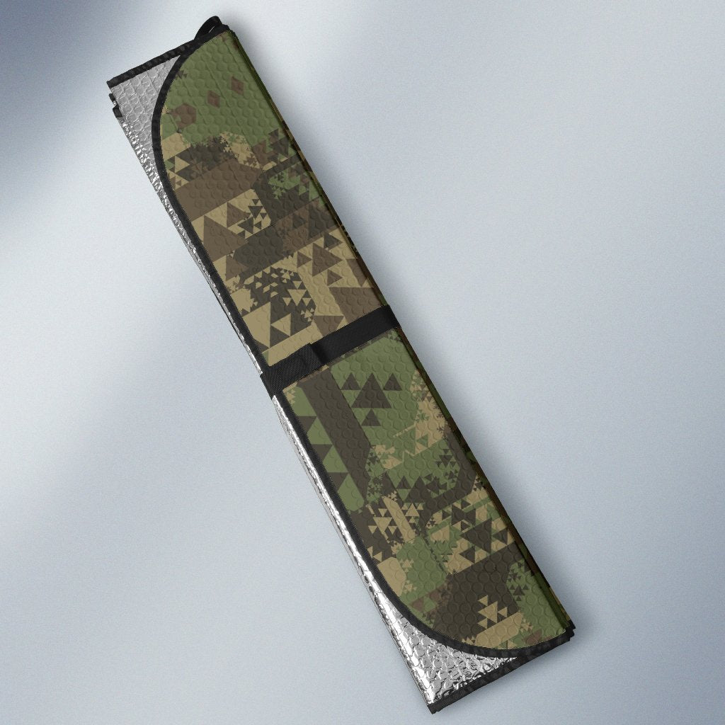 Camouflage Aztec Green Army Print Car Sun Shade For Windshield
