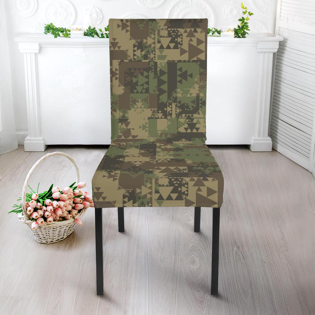 Camouflage Aztec Green Army Print Dinning Chair Slipper-JTAMIGO.COM