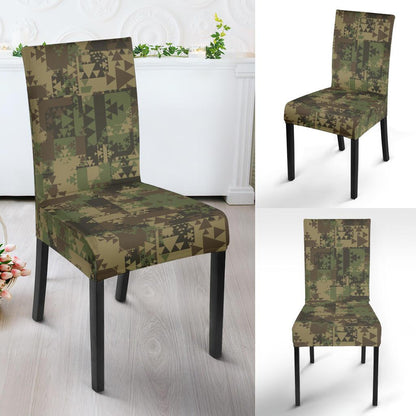 Camouflage Aztec Green Army Print Dinning Chair Slipper-JTAMIGO.COM