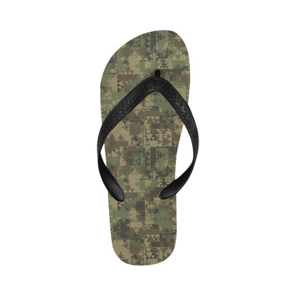 Camouflage Aztec Green Army Print Flip Flops-JTAMIGO.COM