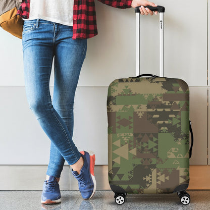 Camouflage Aztec Green Army Print Luggage Cover Protector