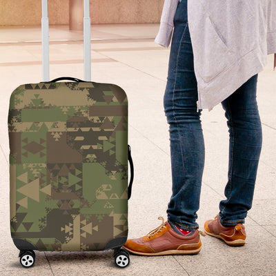 Camouflage Aztec Green Army Print Luggage Cover Protector