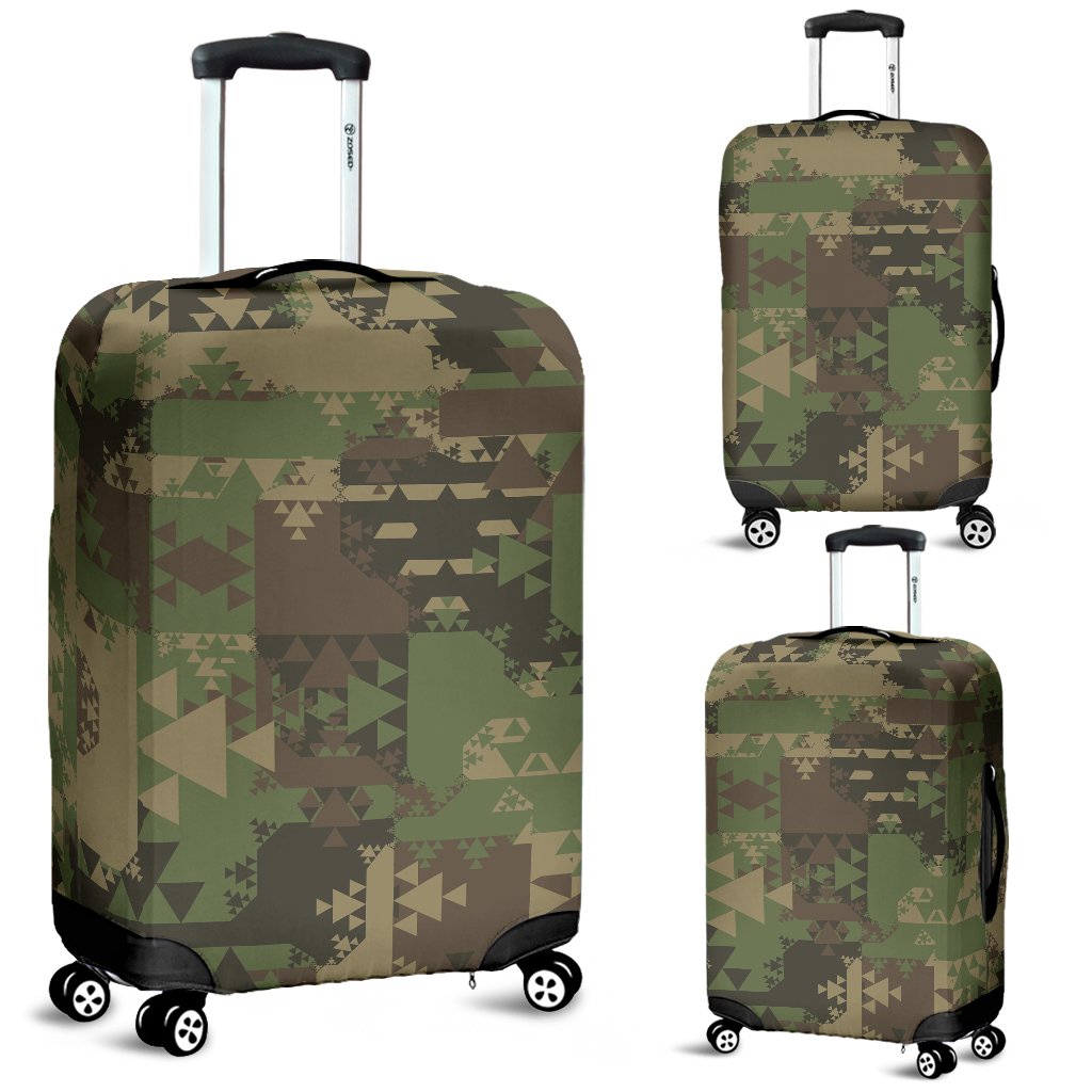 Camouflage Aztec Green Army Print Luggage Cover Protector