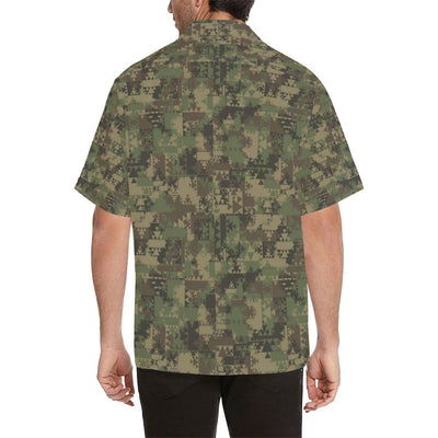 Camouflage Aztec Green Army Print Men Aloha Hawaiian Shirt