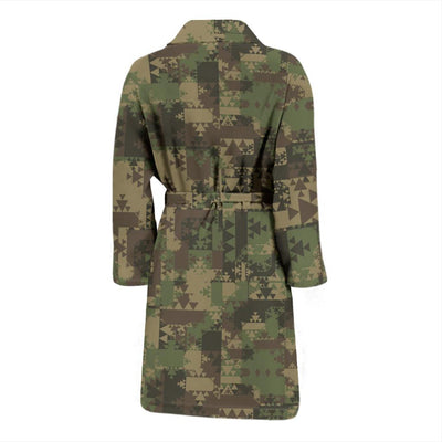 Camouflage Aztec Green Army Print Men Bath Robe-JTAMIGO.COM