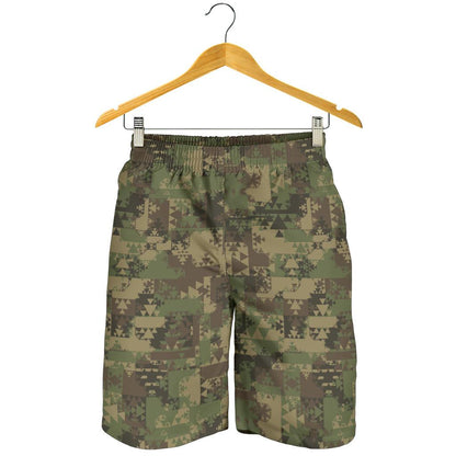 Camouflage Aztec Green Army Print Mens Shorts-JTAMIGO.COM