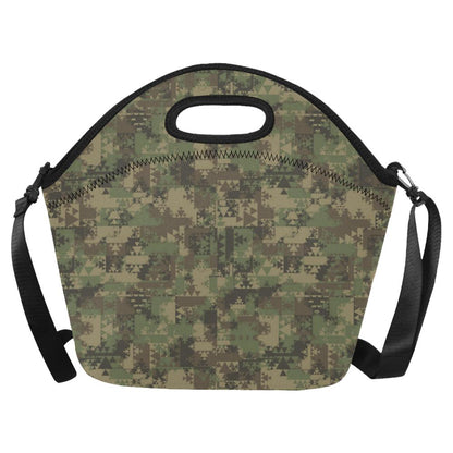 Camouflage Aztec Green Army Print Neoprene Lunch Bag (Model 1669)(Large)-JTAMIGO.COM