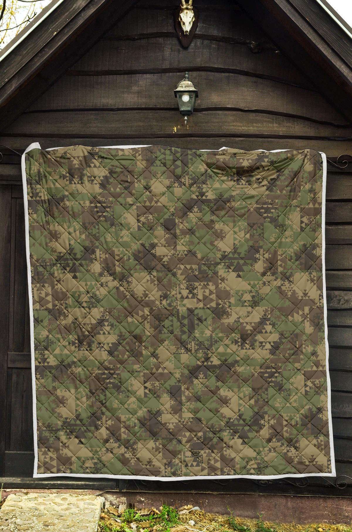 Camouflage Aztec Green Army Print Premium Quilt-JTAMIGO.COM