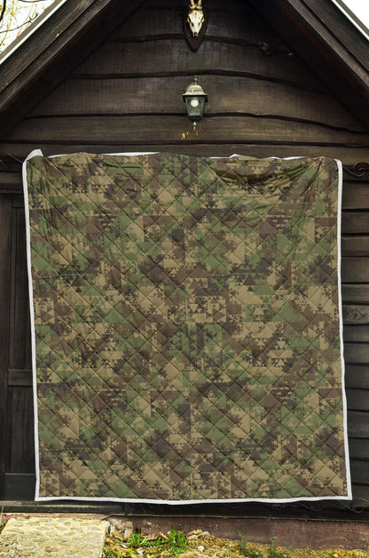 Camouflage Aztec Green Army Print Premium Quilt-JTAMIGO.COM