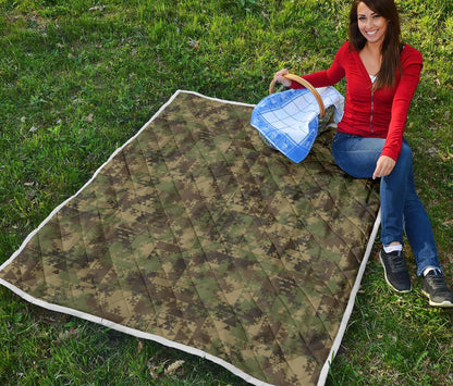 Camouflage Aztec Green Army Print Premium Quilt-JTAMIGO.COM