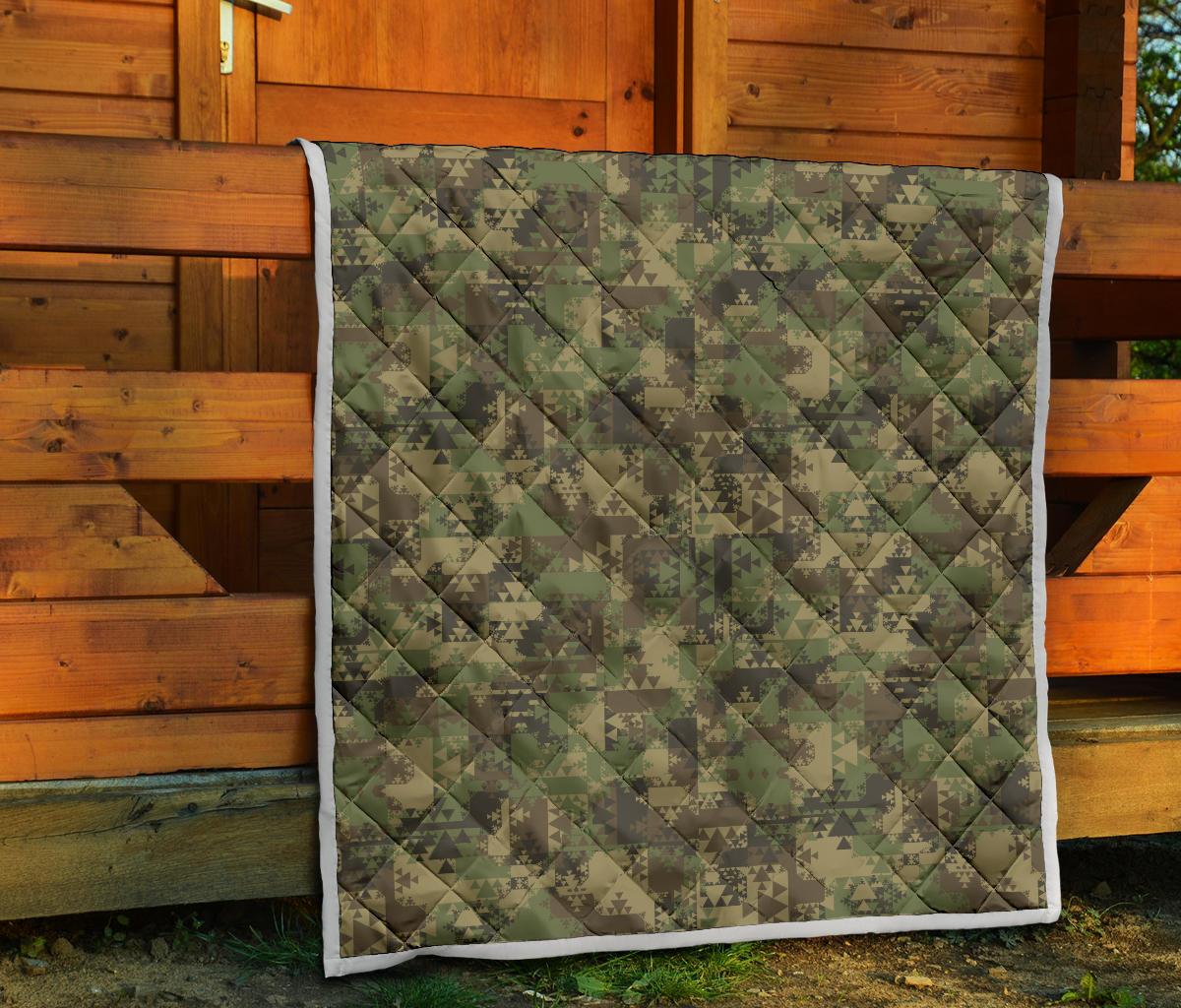 Camouflage Aztec Green Army Print Premium Quilt-JTAMIGO.COM
