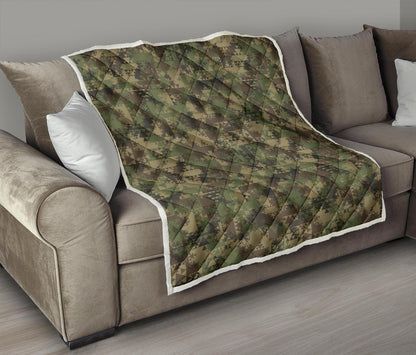 Camouflage Aztec Green Army Print Premium Quilt-JTAMIGO.COM