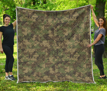Camouflage Aztec Green Army Print Premium Quilt-JTAMIGO.COM