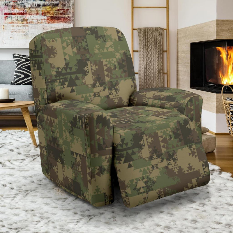 Camouflage Aztec Green Army Print Recliner Slipcover-JTAMIGO.COM