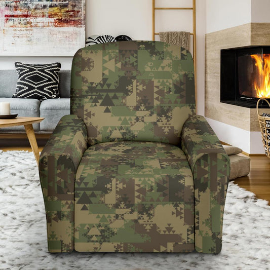 Camouflage Aztec Green Army Print Single Sofa Slipcover -JTAMIGO.COM