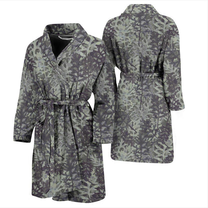 Camouflage Fern Pattern Print Design 05 Men Bathrobe-JORJUNE.COM