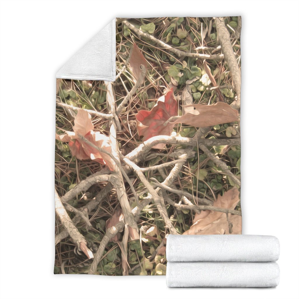 Camouflage Realistic Tree Authumn Print Fleece Blanket
