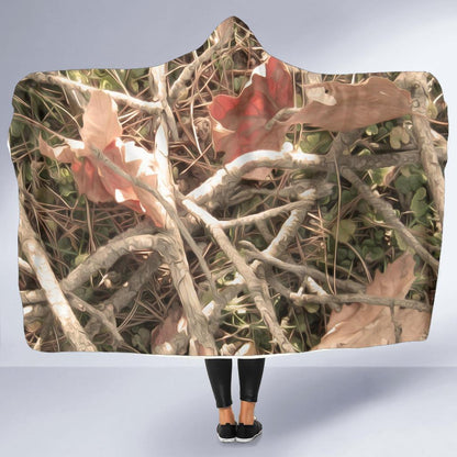 Camouflage Realistic Tree Authumn Print Hooded Blanket-JTAMIGO.COM