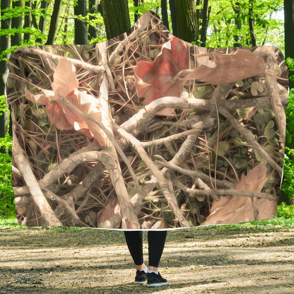 Camouflage Realistic Tree Authumn Print Hooded Blanket-JTAMIGO.COM
