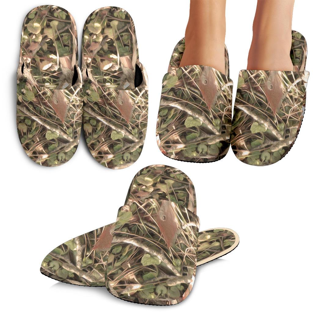 Camouflage Realistic Tree Authumn Print House Slippers