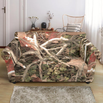 Camouflage Realistic Tree Authumn Print Loveseat Slipcover-JTAMIGO.COM