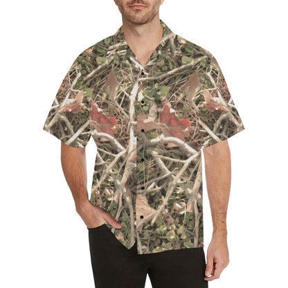 Camouflage Realistic Tree Authumn Print Men Aloha Hawaiian Shirt