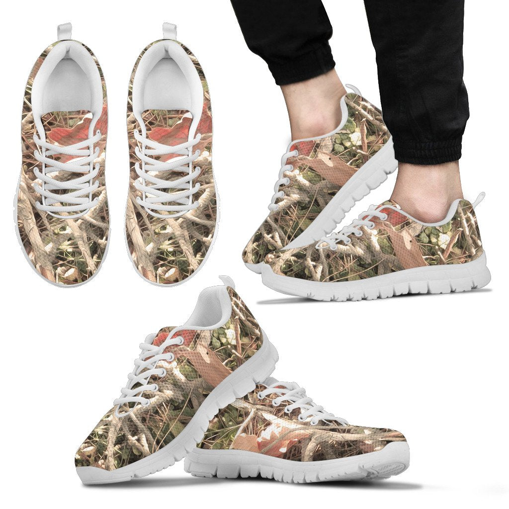 Camouflage Realistic Tree Authumn Print Men Sneakers Shoes