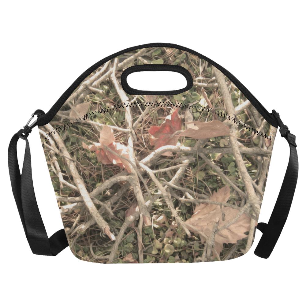 Camouflage Realistic Tree Authumn Print Neoprene Lunch Bag (Model 1669)(Large)-JTAMIGO.COM