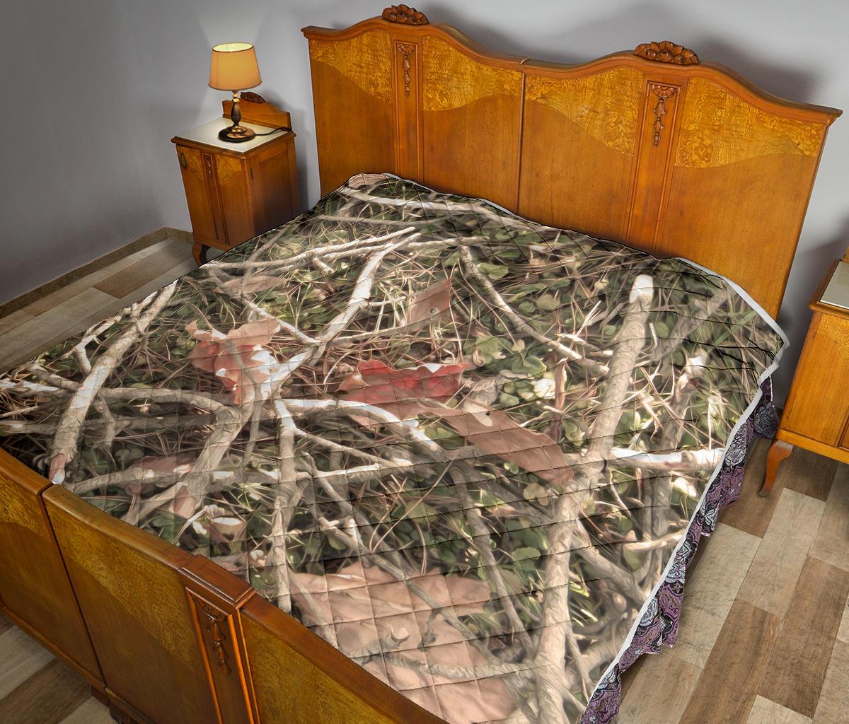 Camouflage Realistic Tree Authumn Print Premium Quilt-JTAMIGO.COM