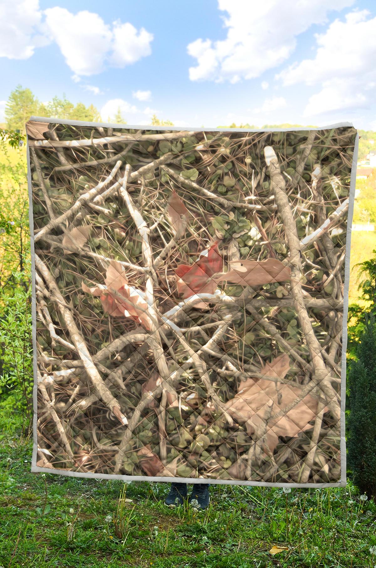 Camouflage Realistic Tree Authumn Print Premium Quilt-JTAMIGO.COM