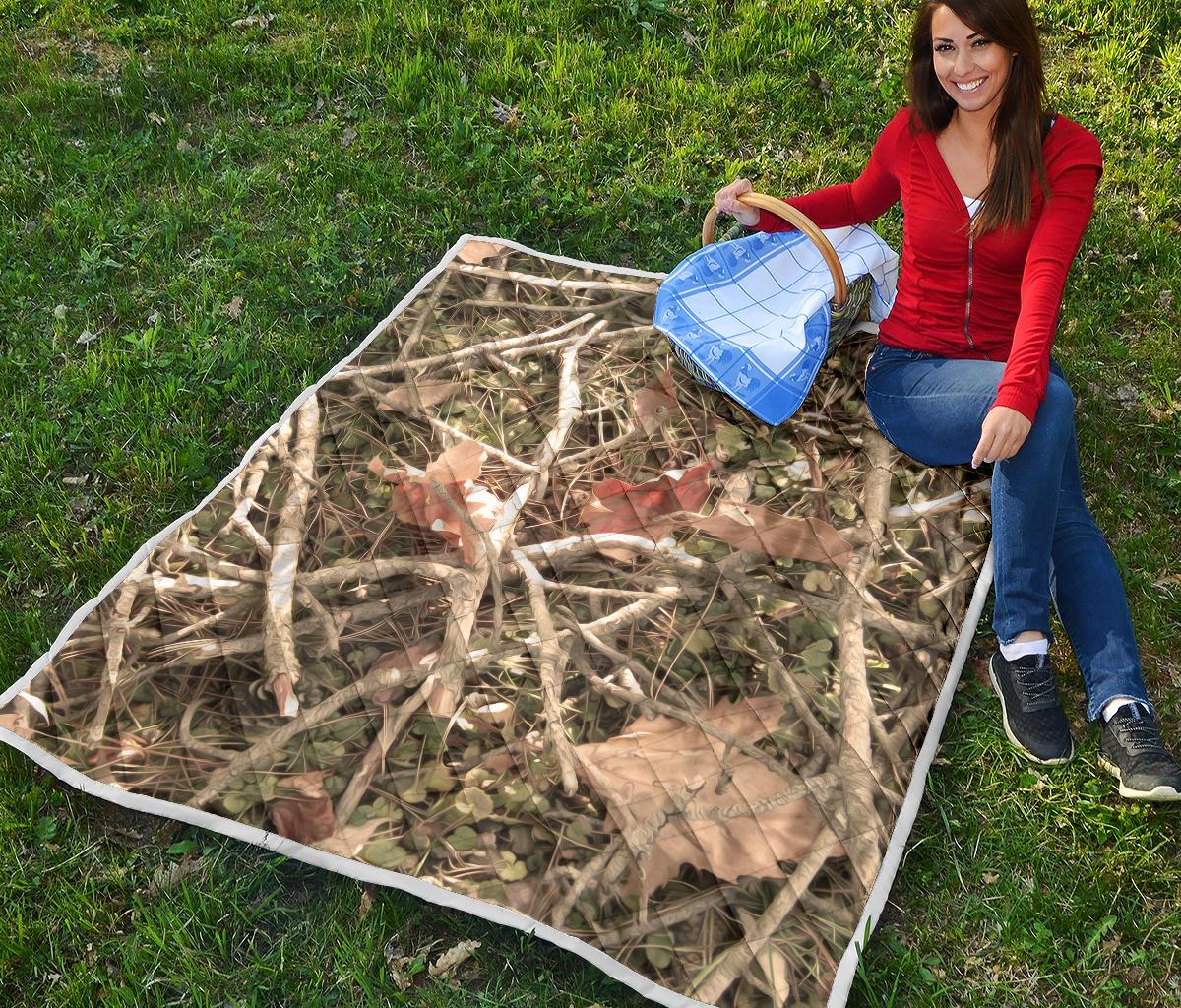 Camouflage Realistic Tree Authumn Print Premium Quilt-JTAMIGO.COM