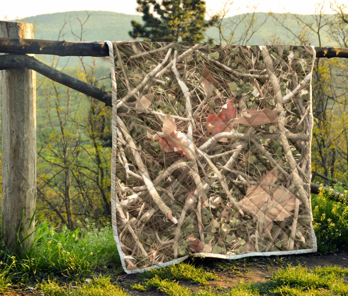Camouflage Realistic Tree Authumn Print Premium Quilt-JTAMIGO.COM