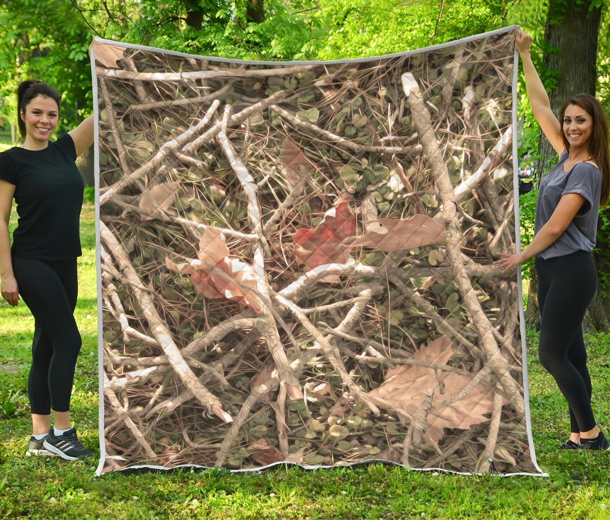 Camouflage Realistic Tree Authumn Print Premium Quilt-JTAMIGO.COM