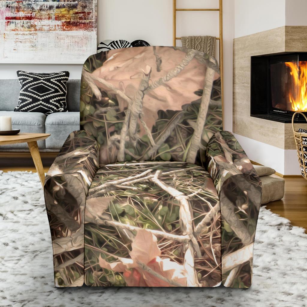 Camouflage Realistic Tree Authumn Print Single Sofa Slipcover -JTAMIGO.COM