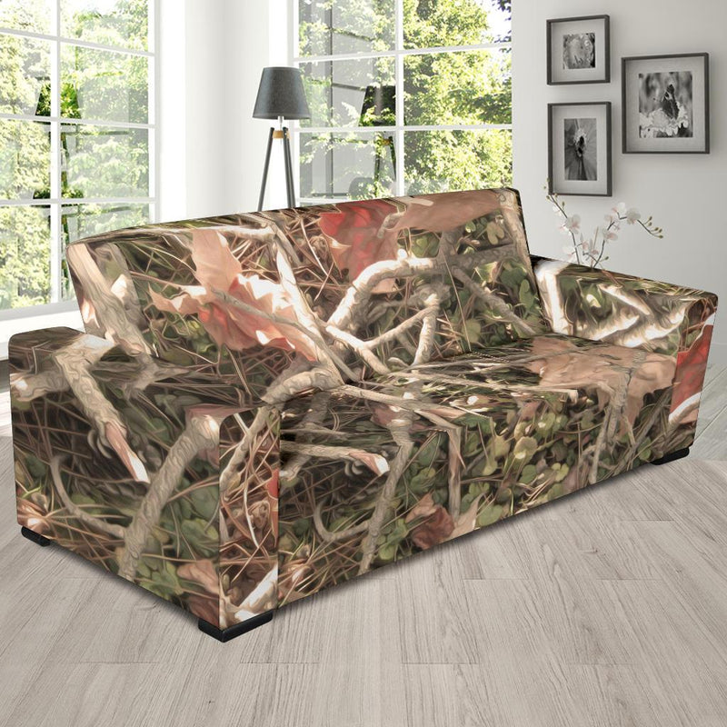 Camouflage Realistic Tree Authumn Print Sofa Slipcover-JTAMIGO.COM