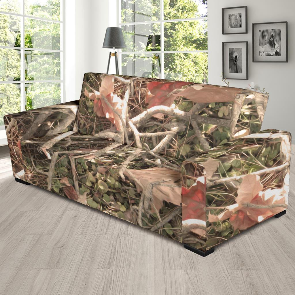 Camouflage Realistic Tree Authumn Print Sofa Slipcover-JTAMIGO.COM