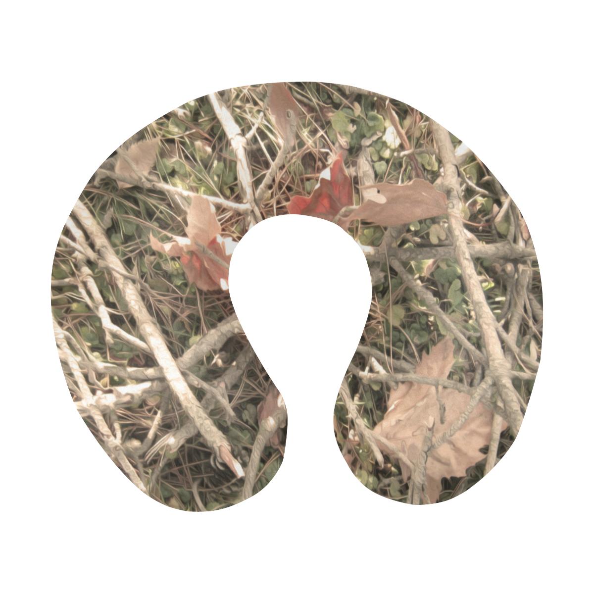 Camouflage Realistic Tree Authumn Print U-Shaped Travel Neck Pillow-JTAMIGO.COM