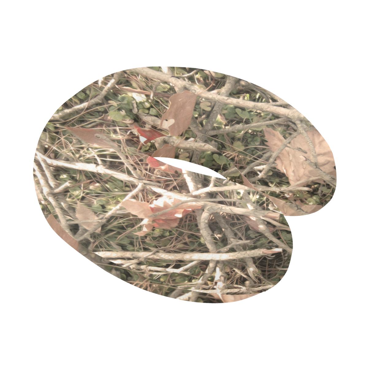 Camouflage Realistic Tree Authumn Print U-Shaped Travel Neck Pillow-JTAMIGO.COM