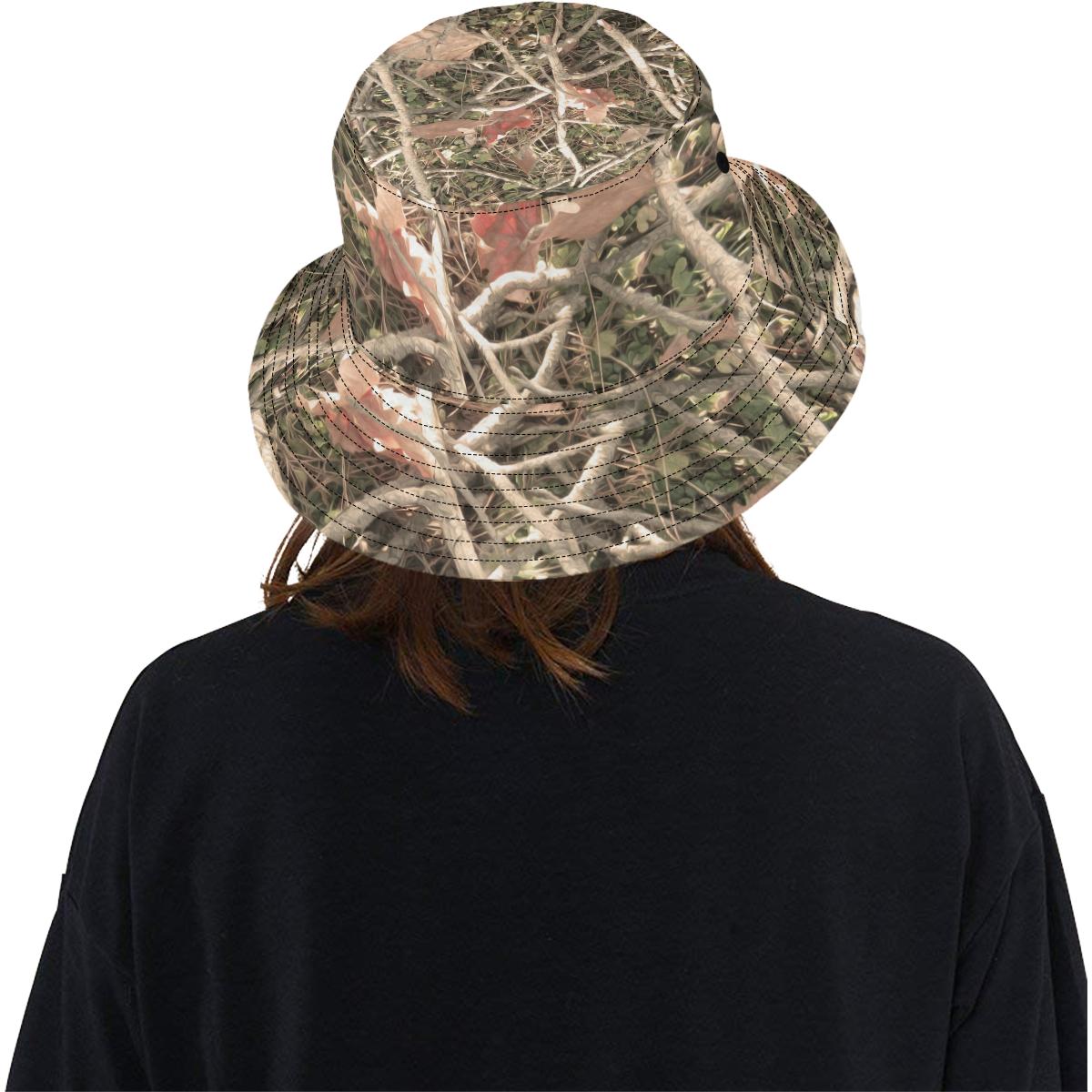 Camouflage Realistic Tree Authumn Print Unisex Bucket Hat