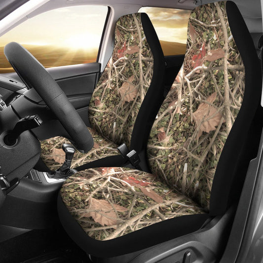 Camouflage Realistic Tree Authumn Print Universal Fit Car Seat Covers