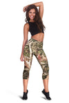 Camouflage Realistic Tree Authumn Print Women Capris