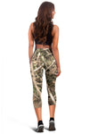 Camouflage Realistic Tree Authumn Print Women Capris